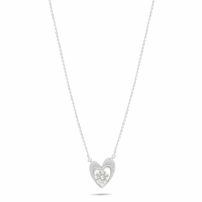 Sterling Silver 925 Necklace Rhodium Plated Embedded With Diamond Zircon And White Zircon