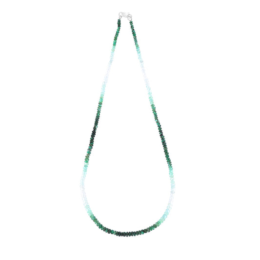 10146362 عقد احجار طبيعية خليط من الزمرد (كولمبي و زامبي و روسي) قفل فضة عيار 925