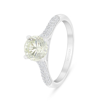 Sterling Silver 925 Ring Rhodium Plated Embedded With Diamond Zircon And White Zircon