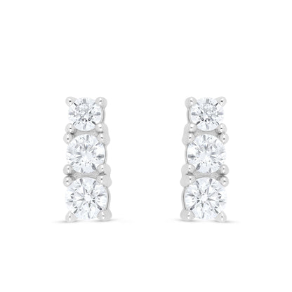 اقراط من الفضة الخالصة عيار 925 مطلية روديوم مرصعة فص ابيض