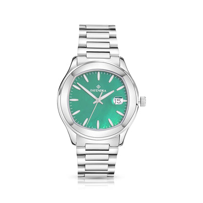 Stainless Steel 316L Watch Silver Color For Men - GREEN MOP DIAL