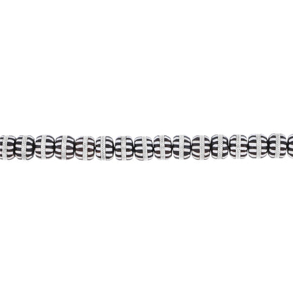Rosary 100 Kuk Borhami 7*5 mm,Hand Inlaid Round Silver And White Enamel African Style, with Two Counters