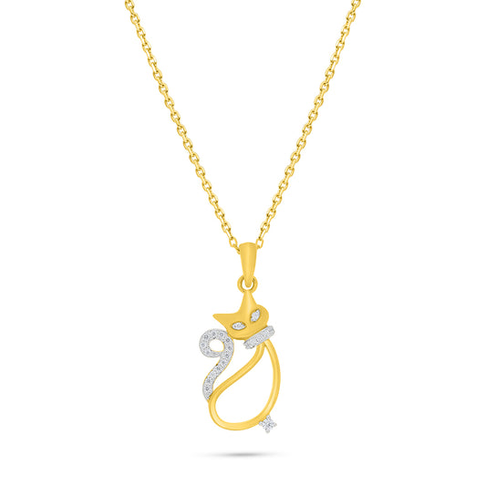 Sterling Silver 925 Necklace Rhodium And Golden Plated Embedded With White Zircon