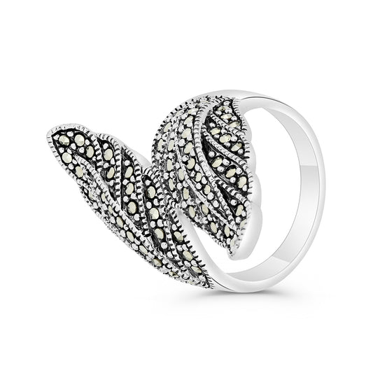 Sterling Silver 925 Ring Embedded With Marcasite Stones