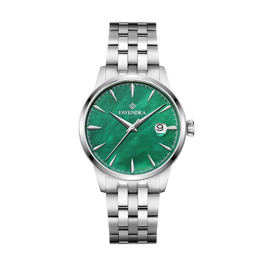 Stainless Steel 316L Watch Silver Color For Men - GREEN MOP DIAL