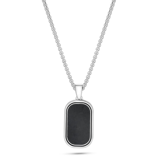Stainless Steel 316L And 304 L Necklace, Silver And Black Color For Men