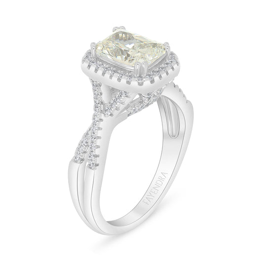 Sterling Silver 925 Ring Rhodium Plated Embedded With Diamond Zircon And White Zircon