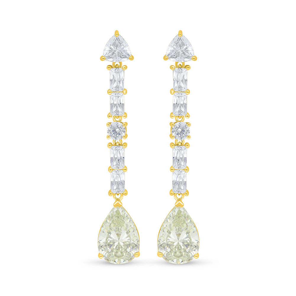 Sterling Silver 925 SET Golden Plated Embedded With Diamond Zircon And White Zircon