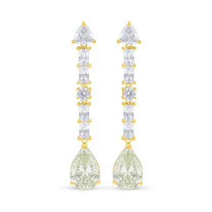 Sterling Silver 925 SET Golden Plated Embedded With Diamond Zircon And White Zircon