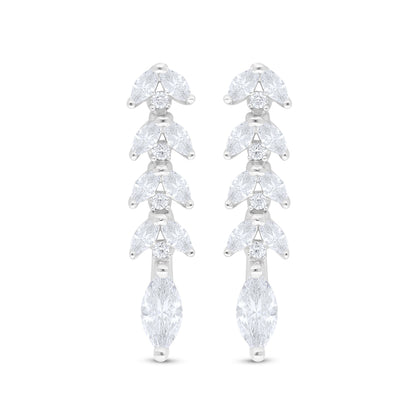 Sterling Silver 925 SET Rhodium Plated Embedded With White Zircon