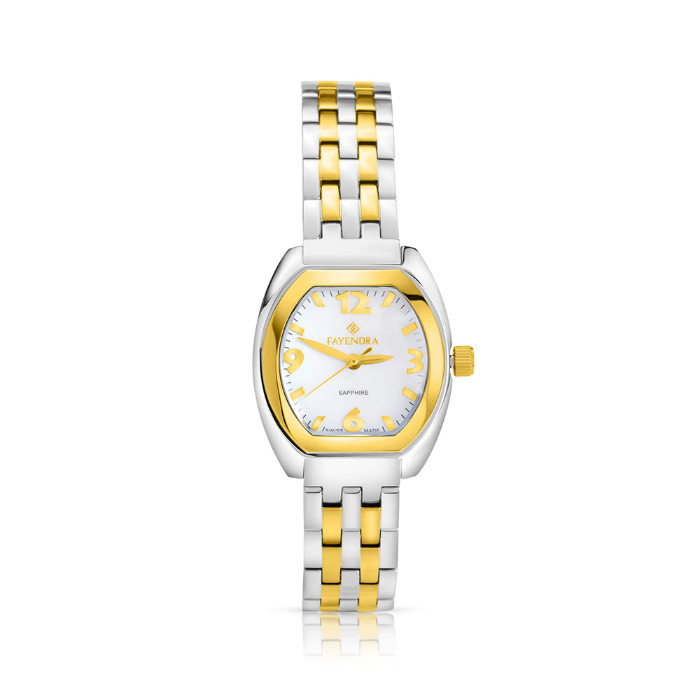 Stainless Steel 316L Watch Silver And Golden Color - WHITE MOP DIAL