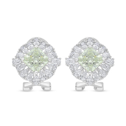 Sterling Silver 925 SET Rhodium Plated Embedded With Diamond Zircon And White Zircon