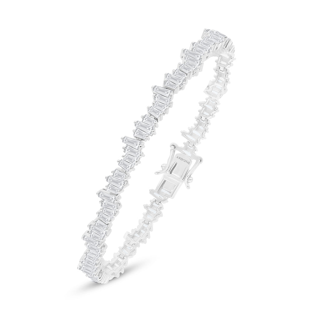 Sterling Silver 925 SET Rhodium Plated Embedded With White Zircon