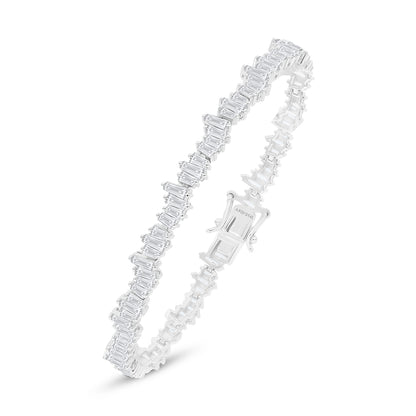 Sterling Silver 925 SET Rhodium Plated Embedded With White Zircon