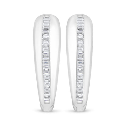 اقراط من الفضة الخالصة عيار 925 مطلي روديوم مرصع فص ابيض