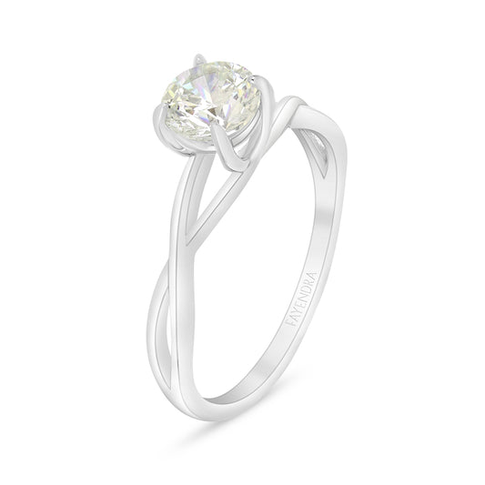 خاتم من الفضة الخالصة عيار 925 مطلي روديوم مرصع بالزركون الكناري الالماسي