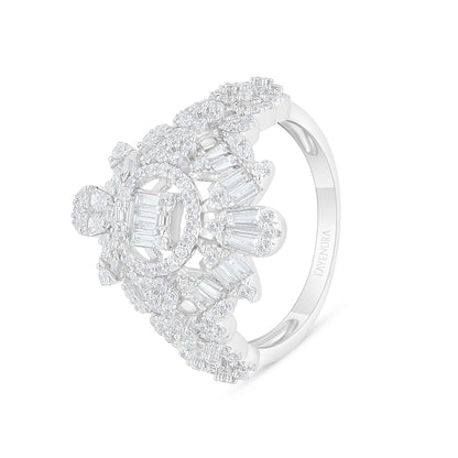 Sterling Silver 925 SET Rhodium Plated Embedded With White Zircon