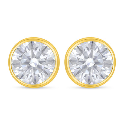 اقراط من الفضة الخالصة عيار 925 مطلي ذهبي مرصع فص ابيض