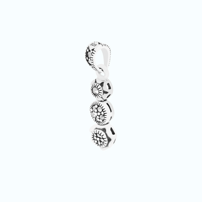 Sterling Silver 925 Pendant Embedded With Marcasite Stones