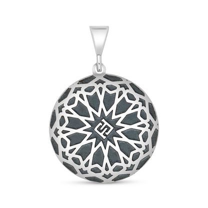 Sterling Silver 925 Islamic Pendant Oxidized