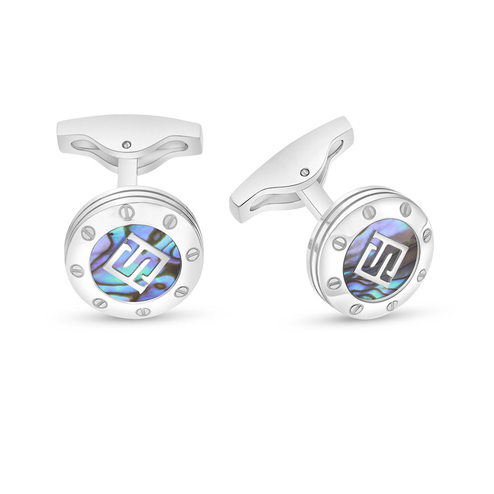 كبك ستانلس ستيل لون فضي عيار L316 مرصع احجار  صدف استرالي Shiny Steel