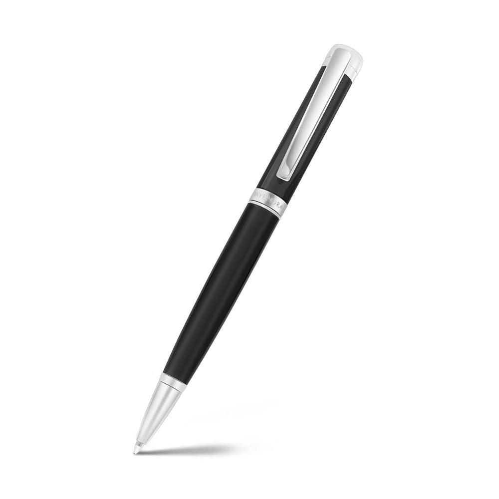 Fayendra Pen Silver And Black Plated Embedded