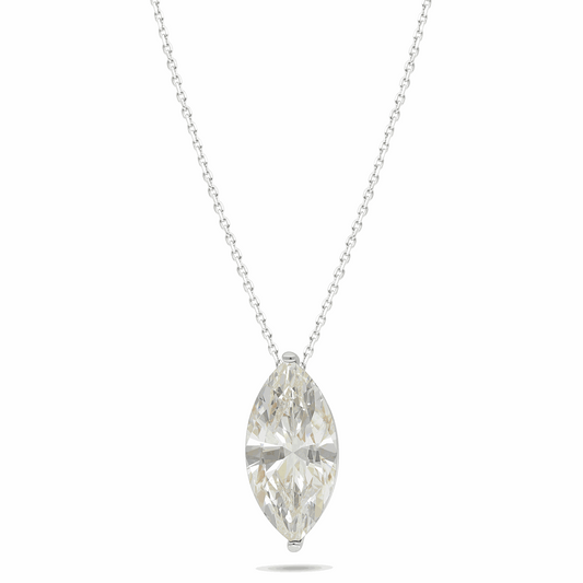 Sterling Silver 925 Necklace Rhodium Plated Embedded With Diamond Zircon