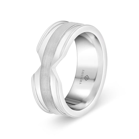 Tungsten Carbide Wedding Ring Rhodium Plated For Men