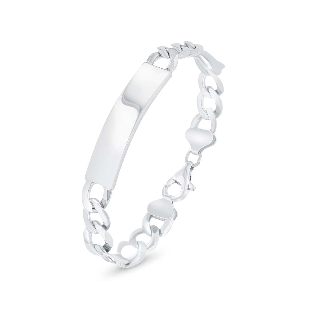 Italian Silver 925 Bracelet, Rhodium Plated For Men's