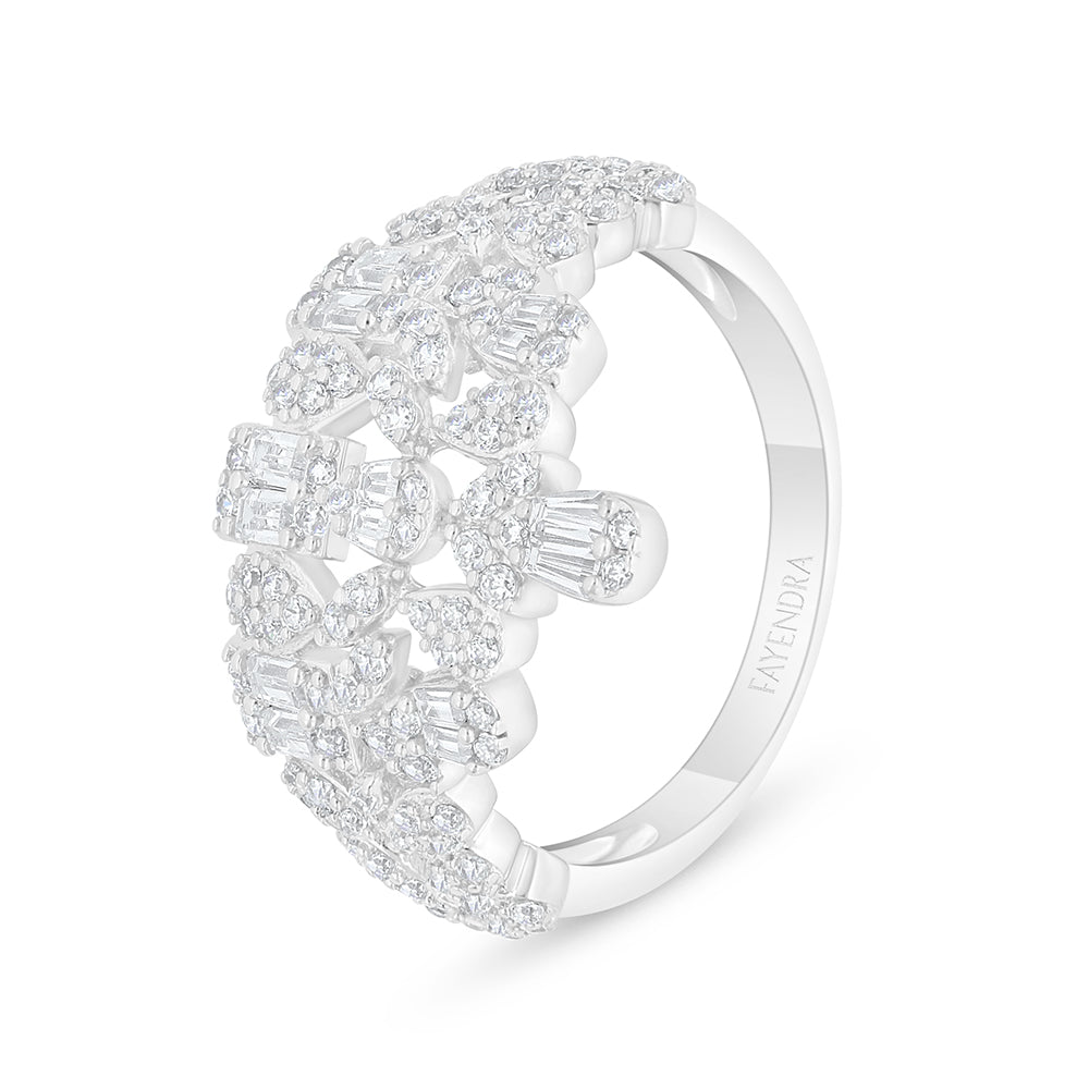 Sterling Silver 925 SET Rhodium Plated Embedded With White Zircon