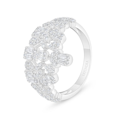 Sterling Silver 925 SET Rhodium Plated Embedded With White Zircon
