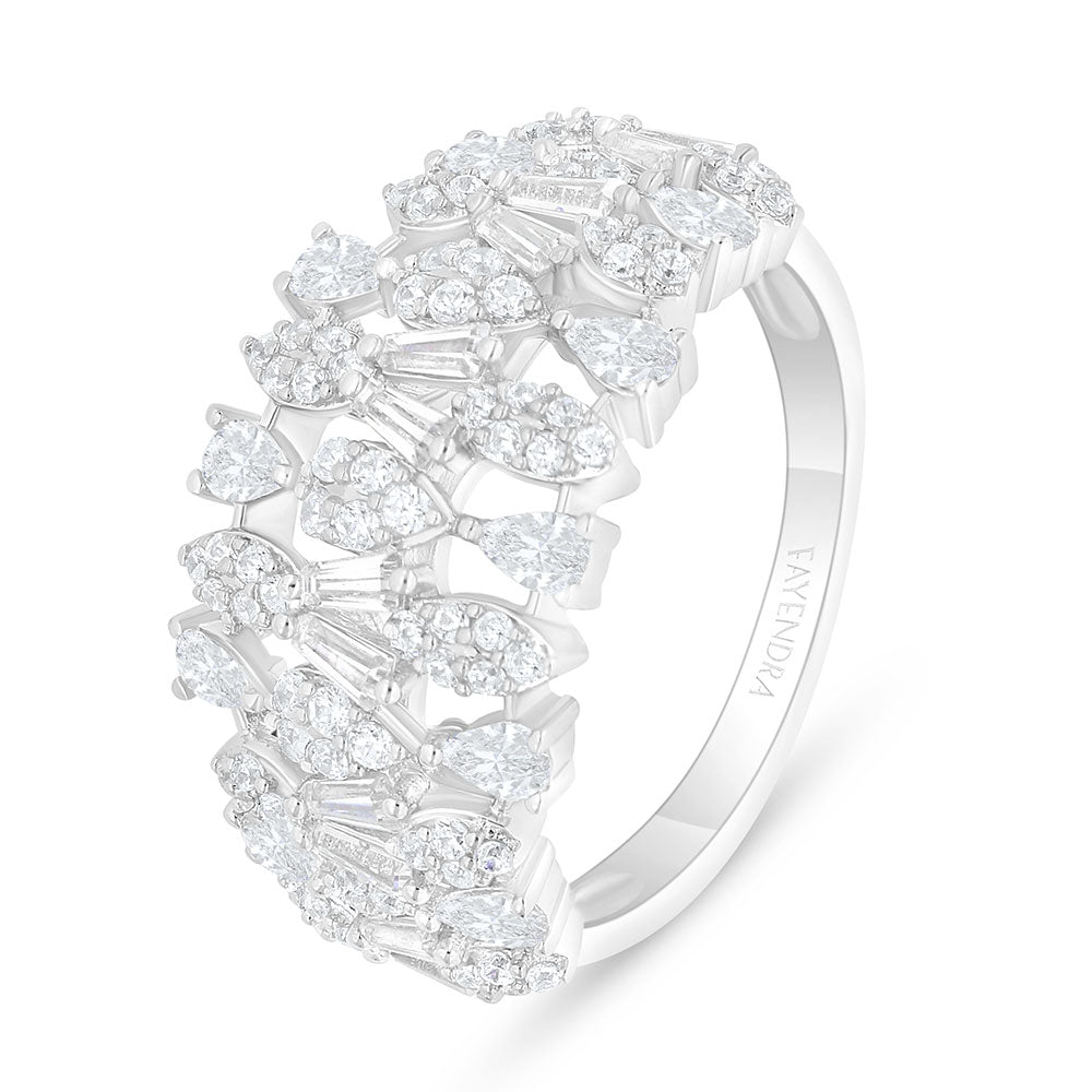 Sterling Silver 925 SET Rhodium Plated Embedded With White Zircon