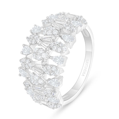 Sterling Silver 925 SET Rhodium Plated Embedded With White Zircon