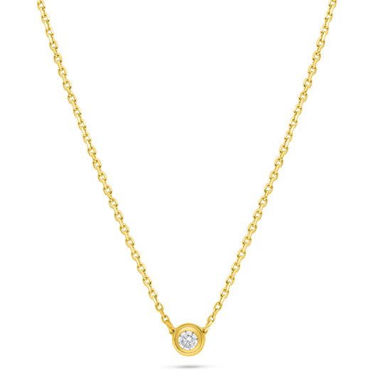 Sterling Silver 925 Necklace Golden Plated Embedded With White Zircon