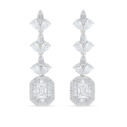 Sterling Silver 925 Set Rhodium Plated Embedded With White Zircon
