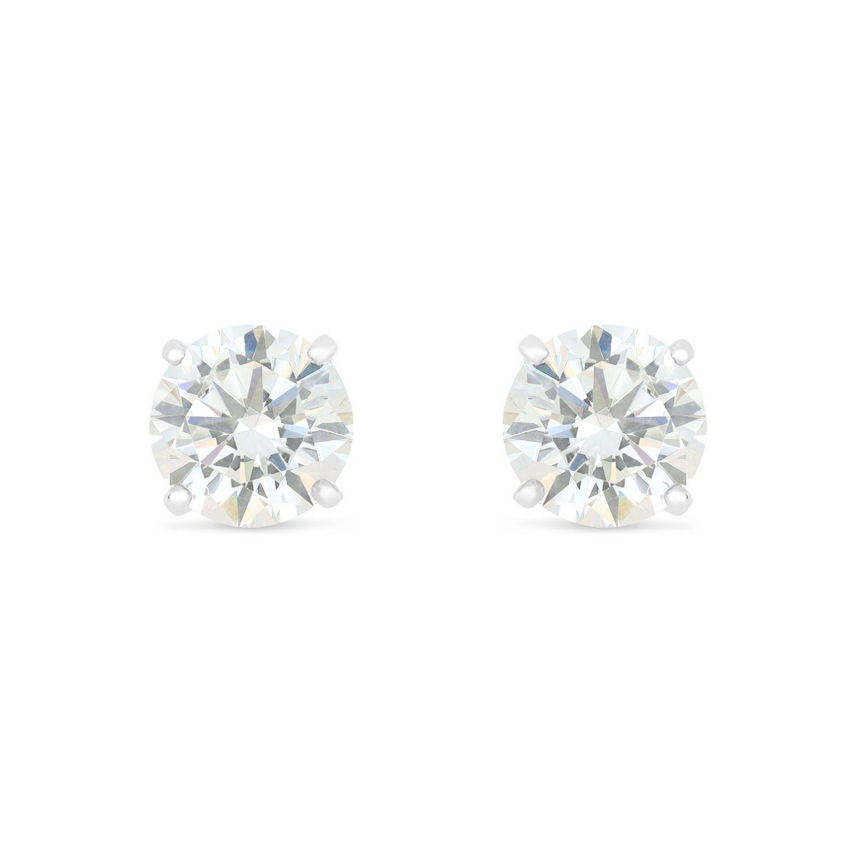 Sterling Silver 925 Earring Rhodium Plated Embedded With Diamond Zircon