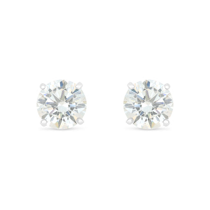 Sterling Silver 925 Earring Rhodium Plated Embedded With Diamond Zircon