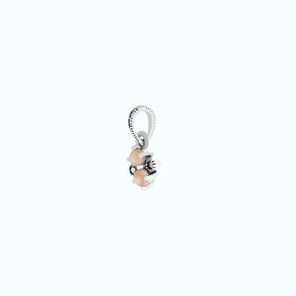 Sterling Silver 925 Pendant Embedded With Natural Pink Shell And Marcasite Stones