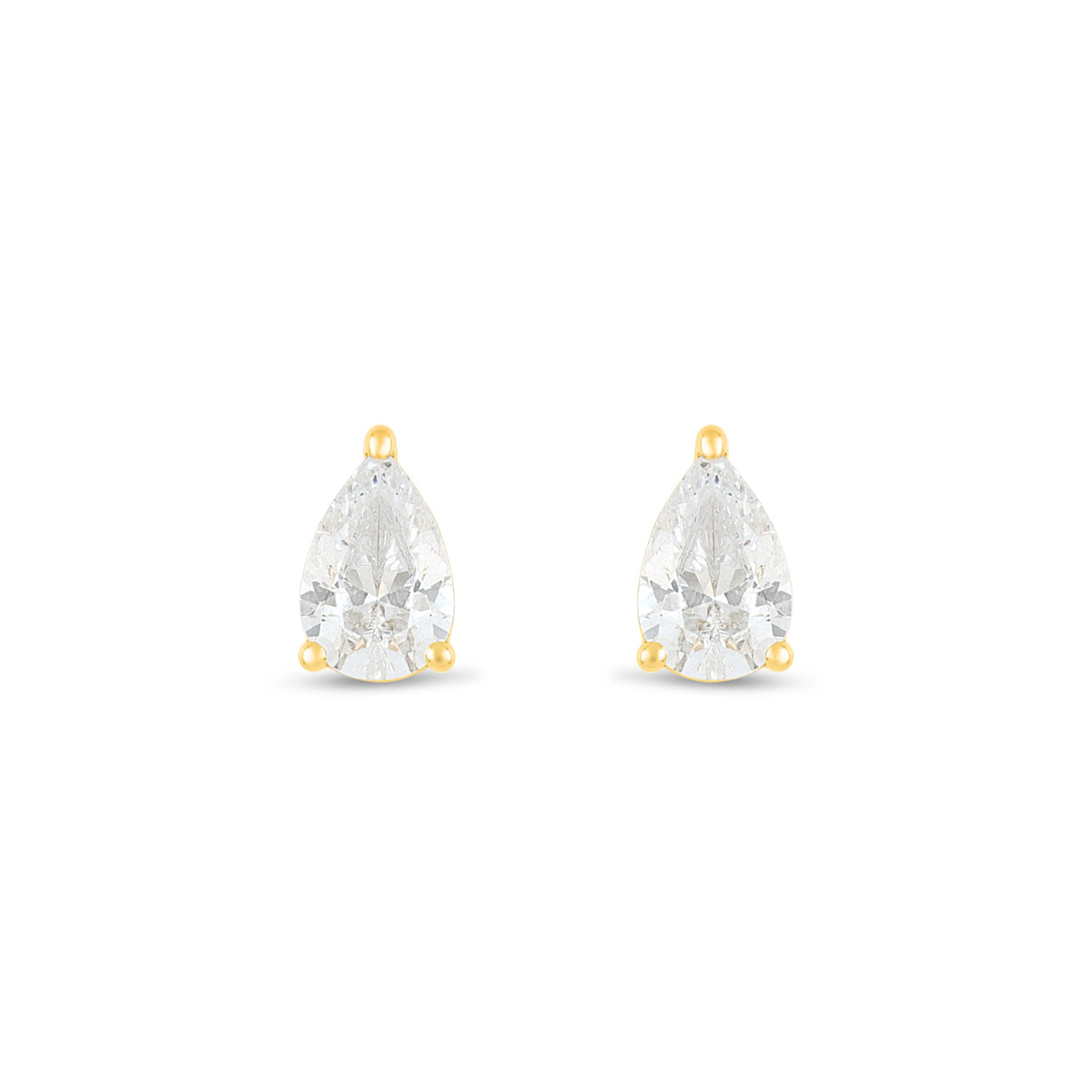 Sterling Silver 925 Earring Golden Plated Embedded With White Zircon