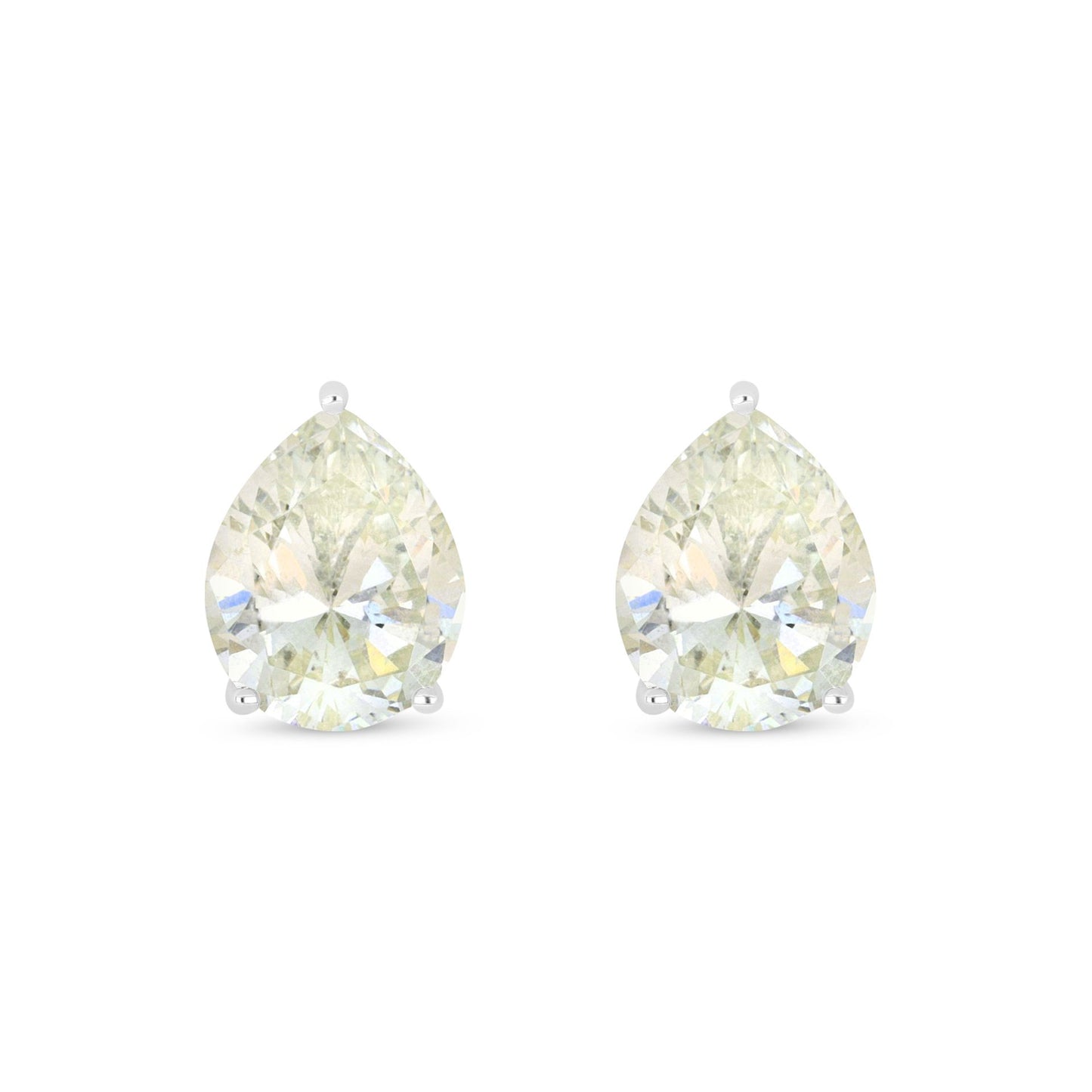 Sterling Silver 925 Earring Rhodium Plated Embedded With Diamond Zircon