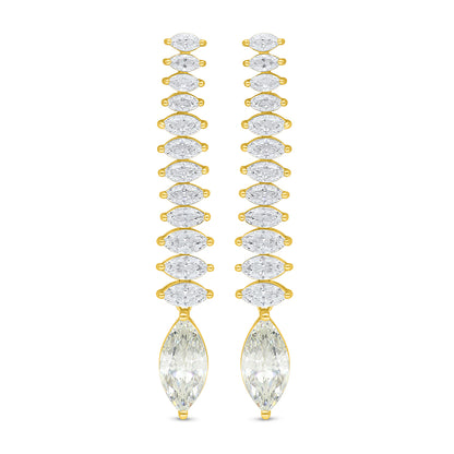 Sterling Silver 925 SET Golden Plated Embedded With Yellow Diamond And White Zircon