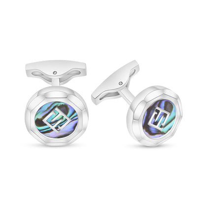 كبك ستانلس ستيل لون فضي عيار L316 مرصع احجار  صدف استرالي Matt Steel