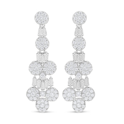 Sterling Silver 925 SET Rhodium Plated Embedded With White Zircon