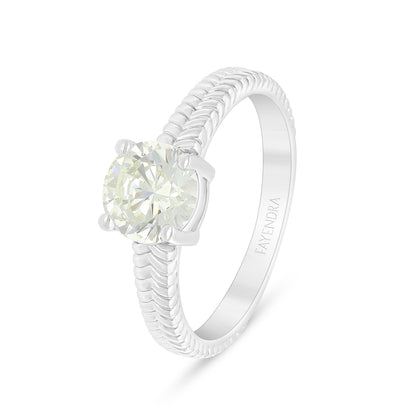 خاتم من الفضة الخالصة عيار 925 مطلي روديوم مرصع بالزركون الكناري الالماسي