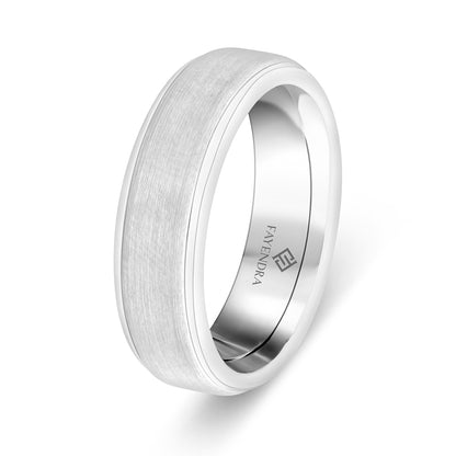 دبلة رجالي مصنوعة من التونغستان كاربيد مطلي روديوم