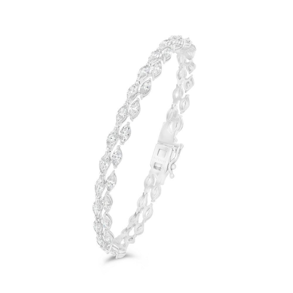 Sterling Silver 925 SET Rhodium Plated Embedded With White Zircon