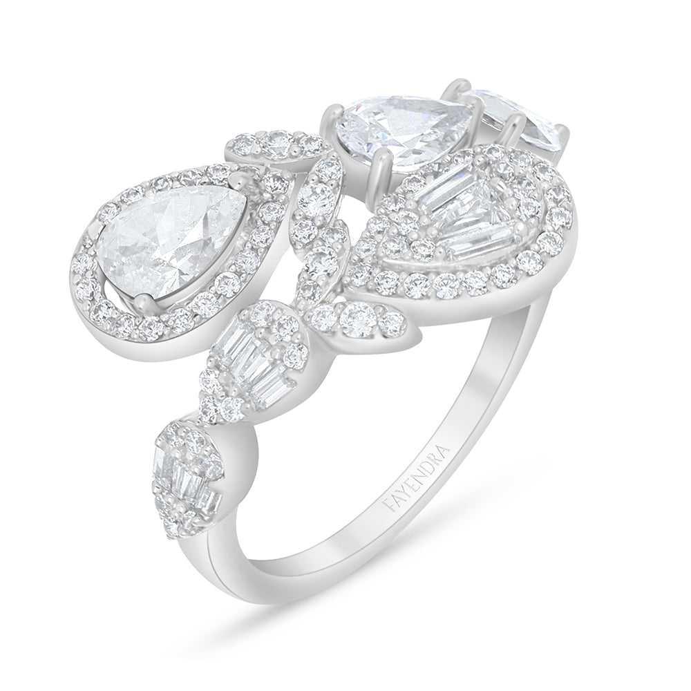 Sterling Silver 925 Set Rhodium Plated Embedded With White Zircon