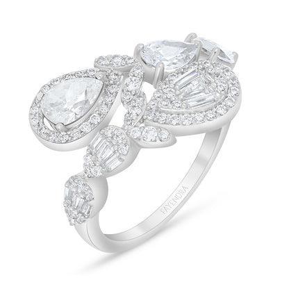 Sterling Silver 925 Set Rhodium Plated Embedded With White Zircon