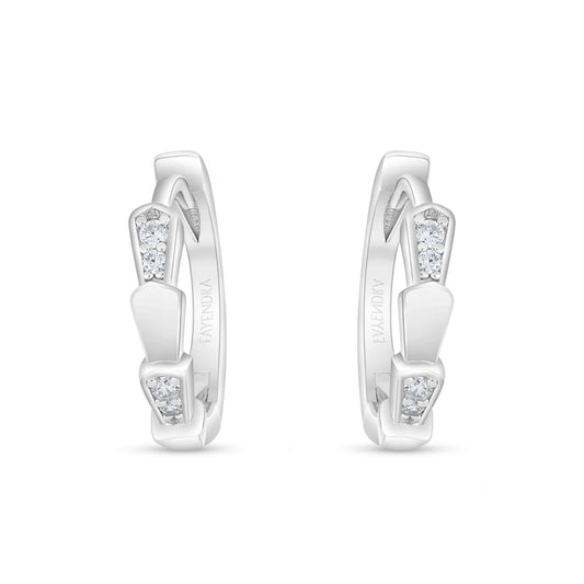 Sterling Silver 925 Earring Rhodium Plated Embedded With White Zircon