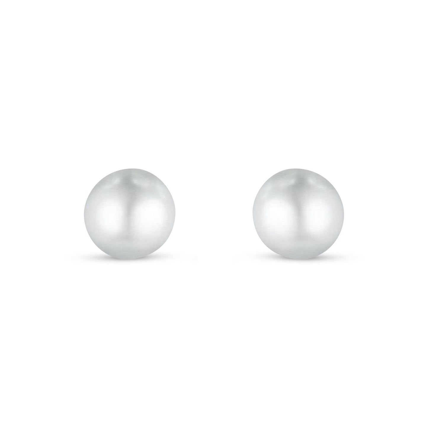 Sterling Silver 925 Earring Rhodium Plated Embedded With Natural White Pearl